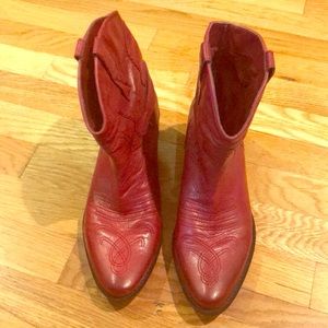 Franco Sarto red ankle boots size 9.5